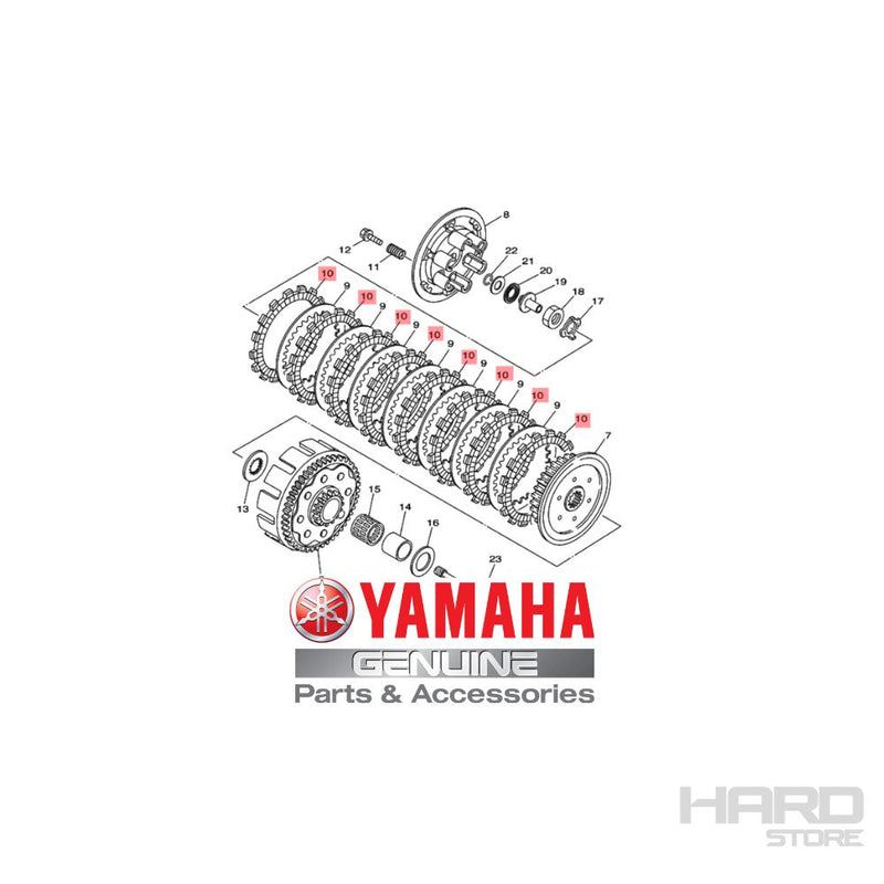 Kit Disco Embrague YAMAHA YZ250 93-26 | 2 TIEMPOS | WR250 94-97 Original YAMAHA | 3XK163210000