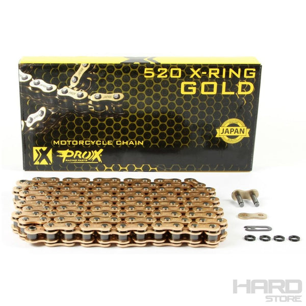 Cadena Moto 520X120 GOLD COLOR DORADO CON " X-RING" GOLD  / Pro-X 07.RC520120XCG