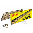 Cadena moto 520 VX3-124GJP CON X ORING DORADA / DID