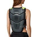 Jofa Fox Raceframe Impact CE gris/amarillo puesta, vista trasera con protección de espalda certificada