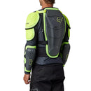 Jofa Fox Titan Sport Jacket gris/amarillo puesta, vista trasera con protector de espalda removible