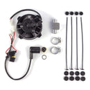 Kit ventilador universal Spal moto 2T 4T con termointerruptor y montaje Revotec
