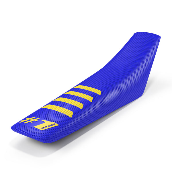 Funda Asiento Motocross Enduro Onegripper Ribbed / azul claro-amarillo