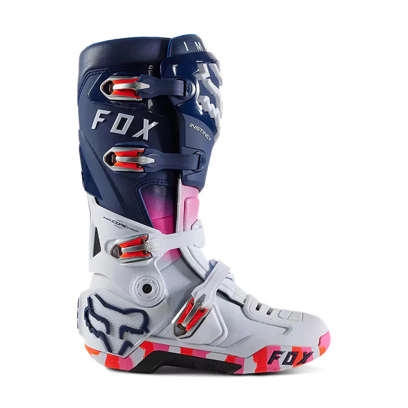 Botas Moto Instinct Ryvr Edicion Limitada Blanco/Azul/Rosado Fox