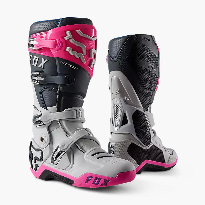 Botas Moto Instinct Gris/Rosado Fox
