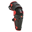 Rodillera Fly Racing 5 Pivot negro/rojo, vista lateral con pivotes de aluminio