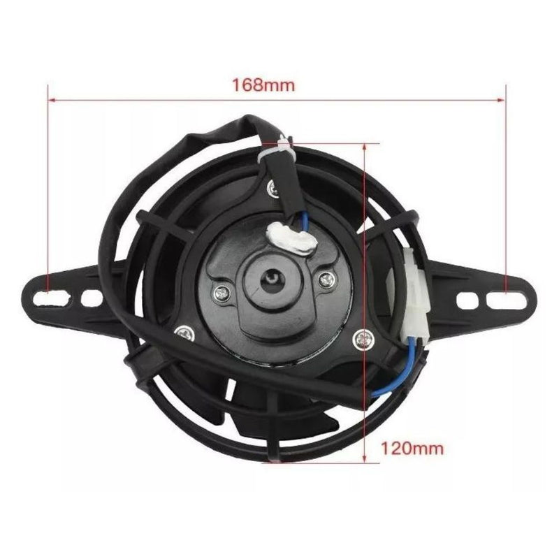 Ventilador universal 12V para moto enduro, cross o ATV de 4.5 pulgadas